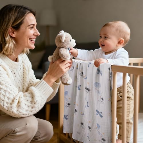 GLLQUEN BABY Muslin Swaddle Blankets 2Pk Receiving Blanket Large 35" x 40" - Image 6