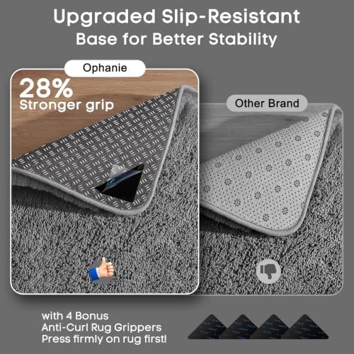 Ophanie 2x4 Small Rug Upgrade Non Slip Throw Bedside Area Rugs, Fluffy Soft - Image 4