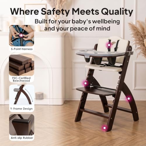 Abiie Beyond Junior Convertible Wooden High Chair - Image 6