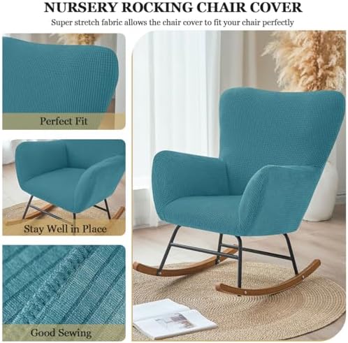Levoberg Nursery Rocking Chair Cover Stretch Rocker Glider Chairs Cover - Image 6