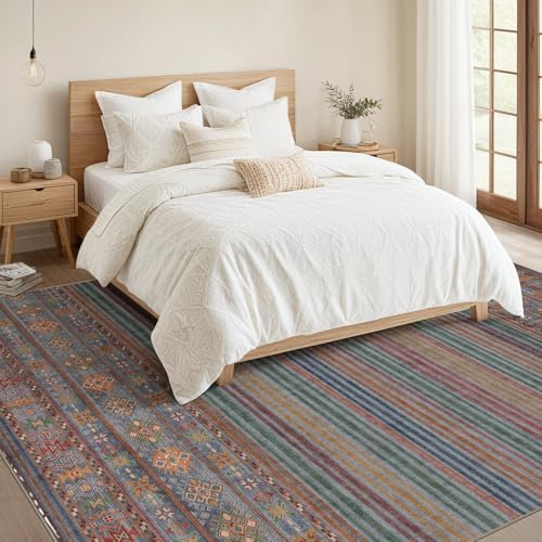 Nakagishi Boho 5x7 Area Rug Living Room Rugs Machine Washable Multi Color - Image 5