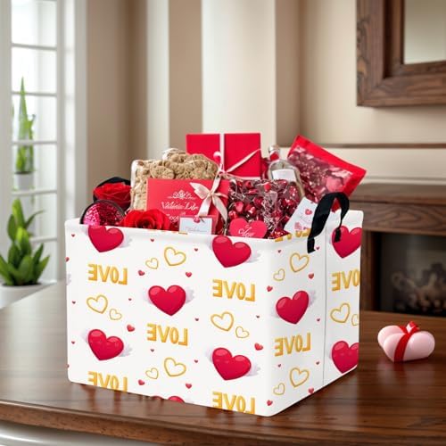 Valentine's Day Basket Gift for Empty Cute Heart Large Storage Bin for Kid and - Image 6