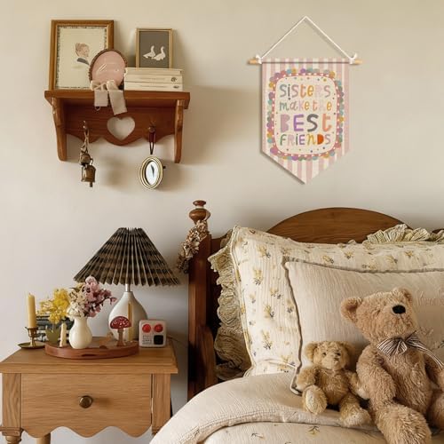 Girls Room Wall Art Decor, Sisters Make the Best Friends Banners - Image 2