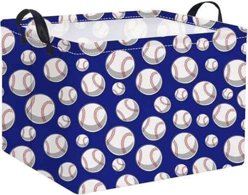 Rectangular Baseball Toy Storage Bin Organizer Box by HIYAGON