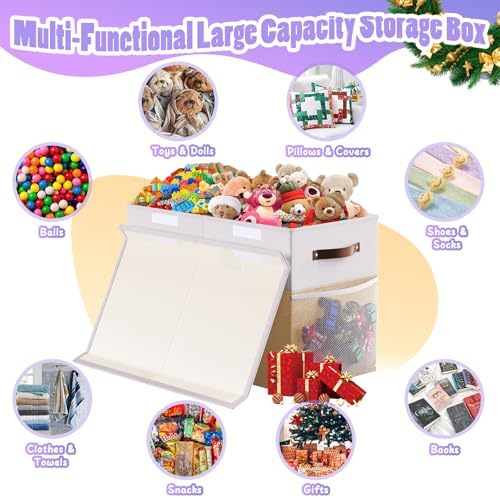 Large Toy Storage Box with Lid & Dividers, Kids Toy Chest - Image 3
