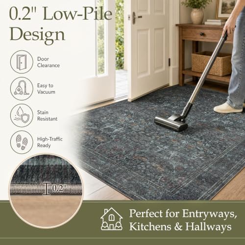 JOLLYVOGUE 6x9 Area Rugs for Living Room, Washable Rug, Forest Green - Image 6