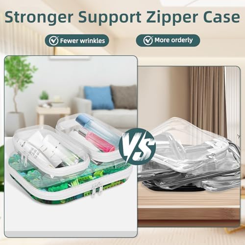 Clear Hard Shell Zipper Cases, Plastic Hard Sided Zippers Pouches Clear - Image 6