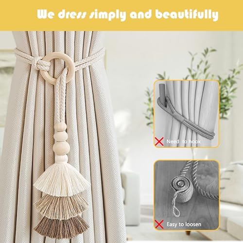 SRG Curtain Tiebacks for Curtains 2 Pack, Decorative Curtain Holdbacks for - Image 6