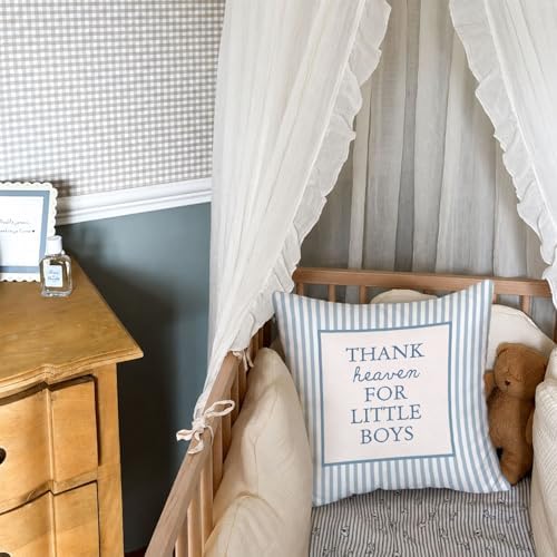 Thank Heaven for Little Boys Pillow Cover 18x18 - Image 6