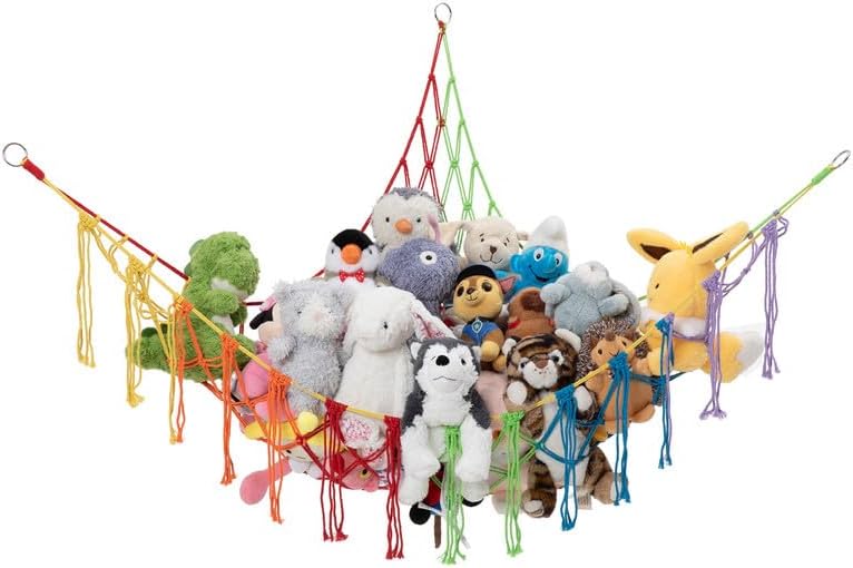 Large Macrame Stuffed Animal Storage Hammock | Holds 12 lbs | Corner Stuffed by LillysLove