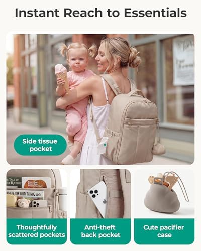 BAGSMART Diaper Backpack with Insulated Pockets & Changing Pad - Image 2