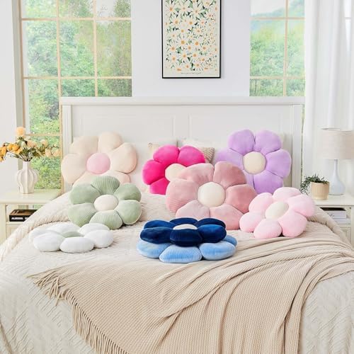 Kcvvcr Lavender Flower Pillow, 19.6" Cute Flower Shaped Floor Pillow, Aesthetic - Image 6