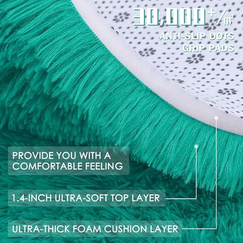 OLANLY 2x3 Machine Washable Small Bedside Rug, Soft Fluffy Shaggy Entryway - Image 7