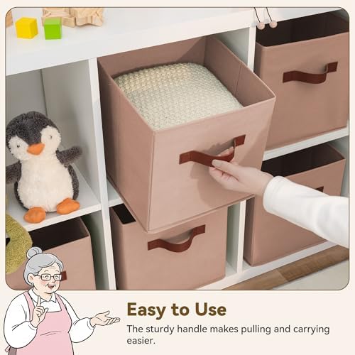 GRANNY SAYS Cube Storage Bins, 11 Inch Cube Organizer, Dusty Pink - Image 5
