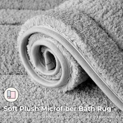 GRANNY SAYS Gray Bathroom Rugs Set 2 Piece, Non Slip Microfiber Bath Mats - Image 5