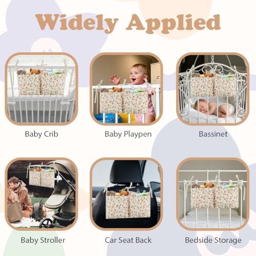 Flintronic Baby Crib Organiser, Baby Bed Storage Hanging Bag, Crib Organizer - Image 7