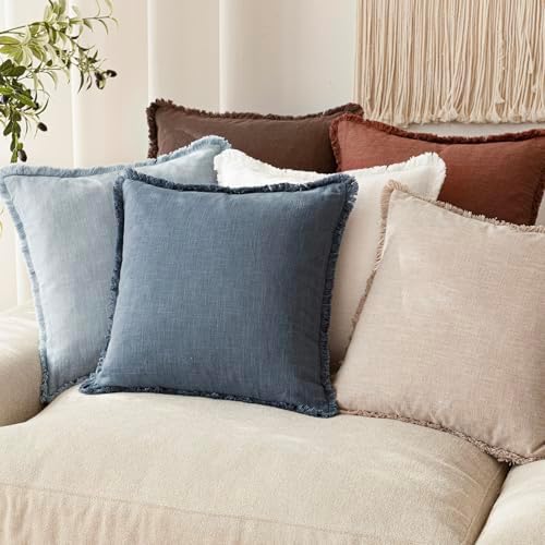Foindtower Decorative Linen Fringe Throw Pillow Covers Cozy Boho Farmhouse - Image 7