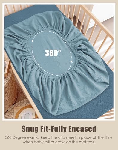 SWEET DOLPHIN 2-Pack Muslin Crib Sheets - Image 3