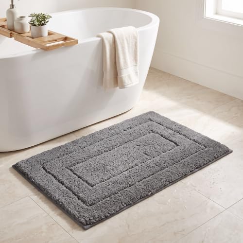 GRANNY SAYS Dark Grey Bathroom Rug 36" x 24", Non-Slip Microfiber Bath Mat by GRANNYSAYS