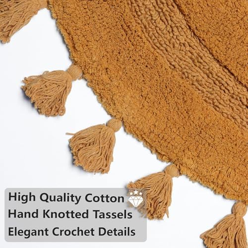 KOEXM Half Circle Boho Bathroom Rugs - Image 4