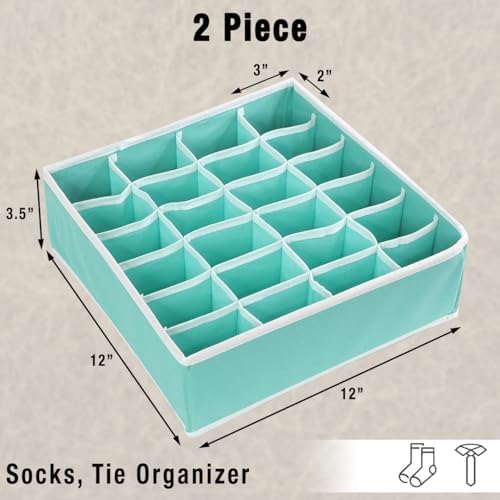 Simple Houseware 2 Pack Closet Sock Organizer, 24 Cell - Image 2