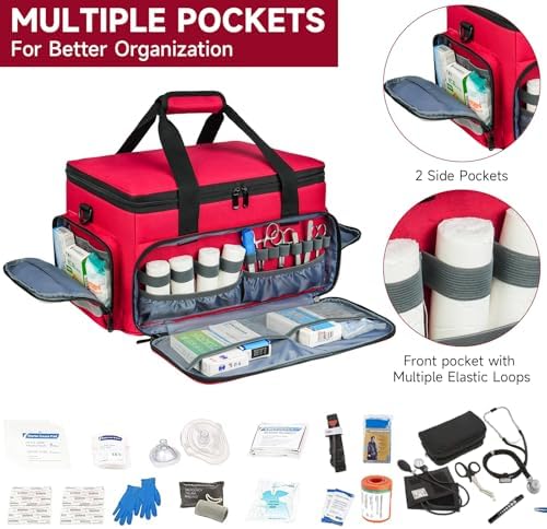 LEFOR·Z Medical Bag, First Aid Bag Empty, Home Health Nurse Bag - Image 4