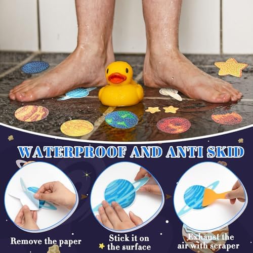Fullhawl 30 Pcs Planet Non Slip Shower Stickers, Bathtub Safety - Image 3