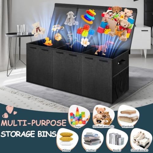 Extra Large Toy Box with Lids, Collapsible Storage Bin - Image 5