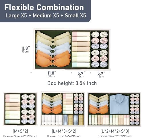 DIMJ Drawer Organizer Clothes 15 Pack - Image 2