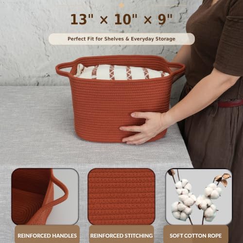 XUANGUO Woven Cotton Rope Storage Basket - Image 2