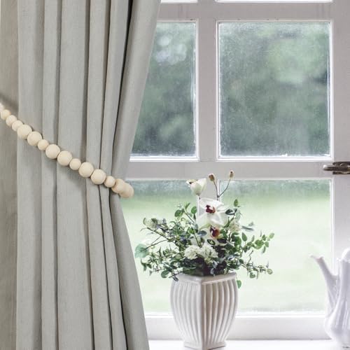 KLOGTSIND Wood Bead Curtain Tiebacks, 4 Pack Curtain Tie Backs - Image 3