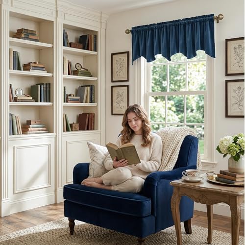 StangH 4-Panel Set Velvet Window Valance, 52x18 Inch - Image 3