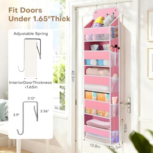 Over the Door Organizer, 5 Large Pocket Hanging Storage - Image 2