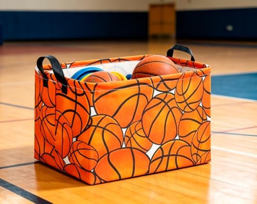 CLOCOR Rectangular Basketball Storage Basket Empty, Gift Basket, Room Decor - Image 4