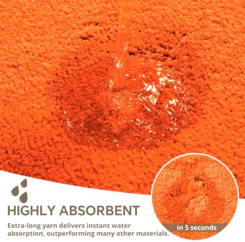 Polyester Bathroom Runner Rug 24"x60" Orange, Soft Shaggy Bath Mat - Image 5