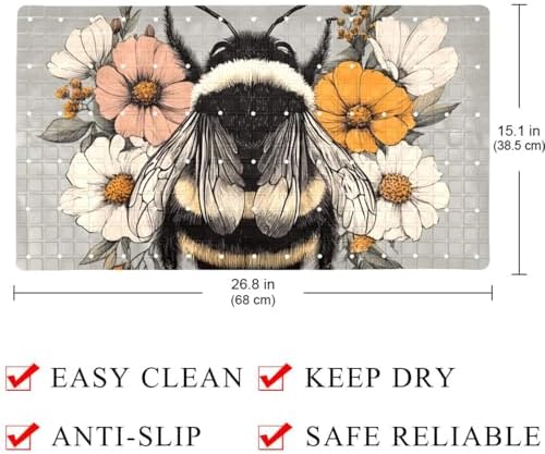 Shower Mat Bathtub Mat, 26.8x15.1 inch, Non-Slip Bath Mat - Image 4