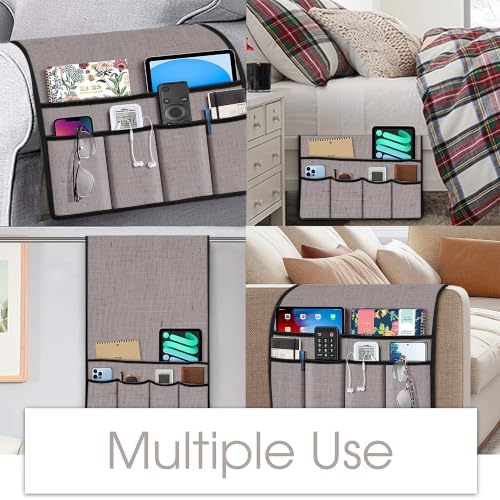 Joywell Remote Control Holder Armchair Caddy Armrest Organizer White Sand - Image 6