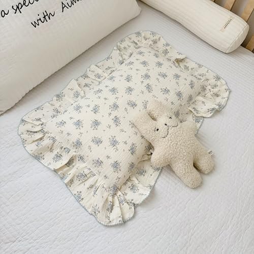 BuLuTu Muslin Cotton Floral Pillowcase Standard 20"x26", Freesia Pattern by BuLuTu