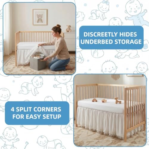 Baby Crib Skirt 100% Cotton - Image 4