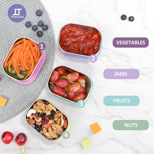 Tanjiae 8oz Small Stainless Steel Snack Containers - Image 6