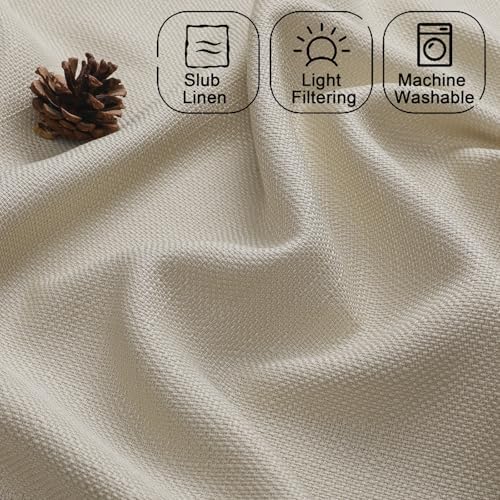 Chyhomenyc Moon Beige Valance for Windows, Light Filtering Faux Linen Solid - Image 3
