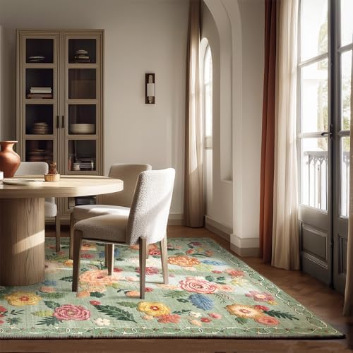 6x9 Area Rugs for Living Room: Washable Bedroom Rug Non Slip Low Pile Soft Faux - Image 3