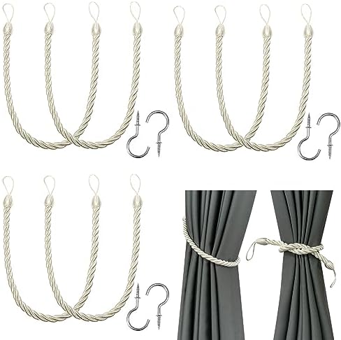 BEL AVENIR Curtain Ropes Tiebacks Tie-Backs, Curtain Handmade Holdbacks by BELAVENIR