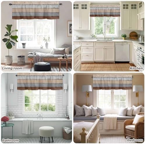 Farmhouse Fall Kitchen Curtains Valances - Image 5