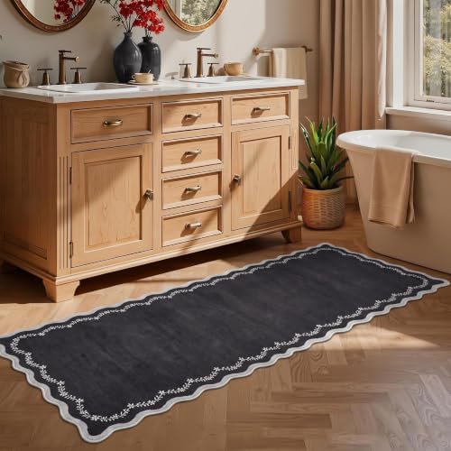 GarveeHome 2.5x10 Scalloped Washable Runner Rug Long Hallway Kitchen Rug - Image 4