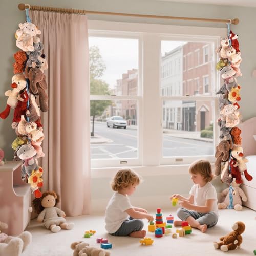 CERETIA 80" Stuffed Animal Organizer Chain, Corner Storage, Baby Blue - Image 2