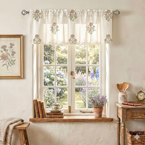 Linen Kitchen Curtains Valances - Image 3