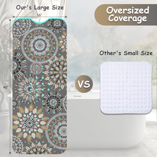 Non Slip Bathtub Mat, Extra Long Bohemian Bath Mat - Image 3