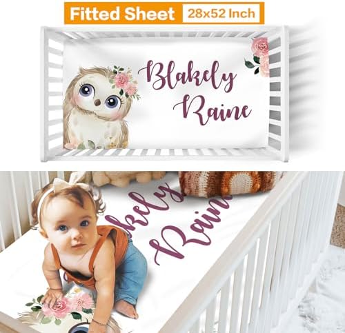 Custom Owl Crib Bedding Set for Girls Gifts Floral Design Color11 - Image 3