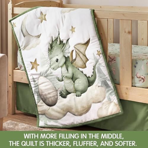 Peryiter 3 Pcs Watercolor Dragon Crib Sheet Set - Image 5